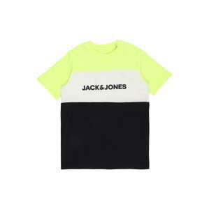 Jack & Jones Junior Tričko 'JJENeon'  žlutá / černá / bílá