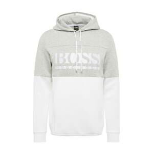 BOSS ATHLEISURE Mikina 'Soody 1'  bílá / šedý melír