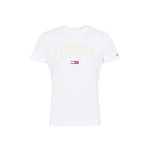 Tommy Jeans Tričko  bílá / světle růžová / námořnická modř / červená