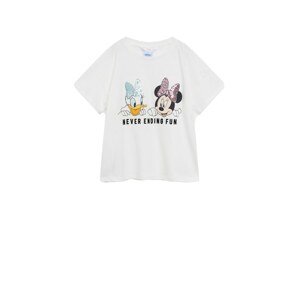 MANGO KIDS Tričko 'MFUN'  offwhite / černá / mix barev