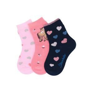 STERNTALER Ponožky  námořnická modř / pink / mix barev