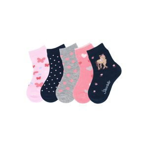 STERNTALER Ponožky  námořnická modř / šedý melír / růžová / světle růžová