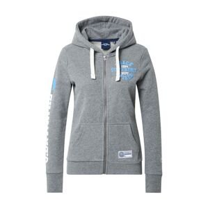 Superdry Mikina s kapucí 'Collegiate Athletic'  bílá / tyrkysová / šedý melír