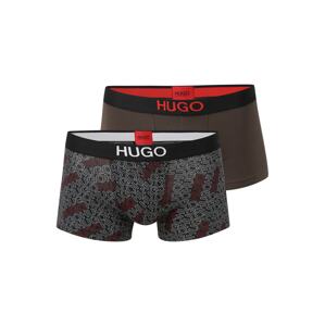 HUGO Boxerky  černá / kaštanově hnědá / bílá / světle červená / červená