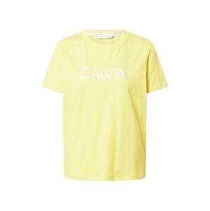 Calvin Klein Tričko  žlutá / stříbrná / bílá