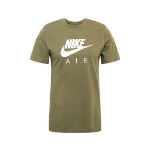 Nike Sportswear Tričko  khaki / bílá