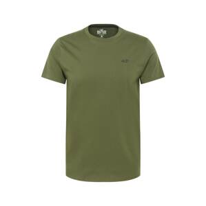 HOLLISTER Tričko  khaki / černá