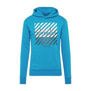 Superdry Sportovní mikina  modrá / bílá / tmavě šedá