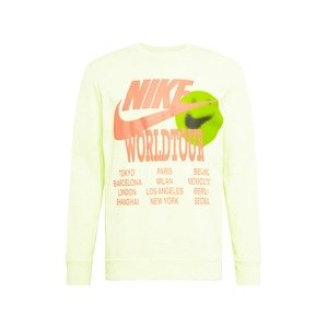 Nike Sportswear Mikina  světle zelená / oranžová