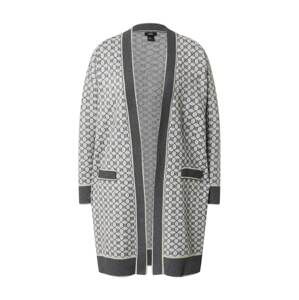 River Island Strickjacke 'LOGOMANIA'  šedá / tmavě šedá / stříbrná