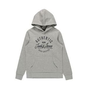 Jack & Jones Junior Mikina 'HEROS'  šedý melír / černá