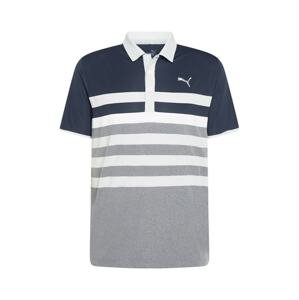 PUMA Funkční tričko 'One Way'  šedý melír / bílá / tmavě modrá
