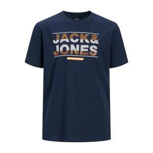 Jack & Jones Junior Tričko 'Mount'  námořnická modř / bílá / černá / oranžová