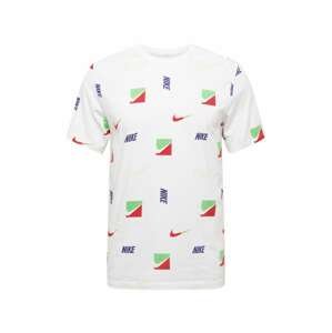 Nike Sportswear Tričko  offwhite / červená / světle zelená / námořnická modř