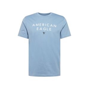 American Eagle Tričko  kouřově modrá / bílá