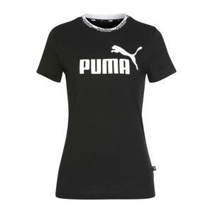 PUMA Tričko  černá / bílá