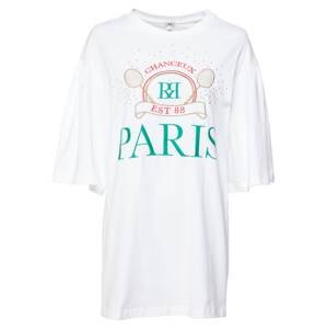 River Island T-Shirt 'Paris'  bílá / smaragdová / grenadina
