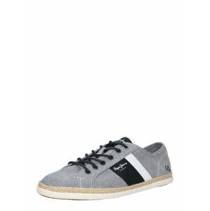 Pepe Jeans Tenisky 'MAUI BLUCHER CHAMBRAY'  šedá / modrá / bílá / hnědá