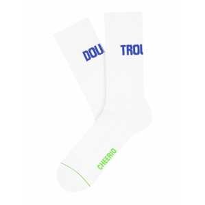 CHEERIO* Ponožky 'DOUBLE/TROUBLE'  bílá / modrá