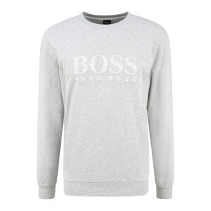 BOSS Casual Mikina  šedá / bílá