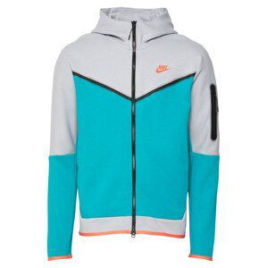 Nike Sportswear Funkční bunda  světle šedá / aqua modrá / oranžová