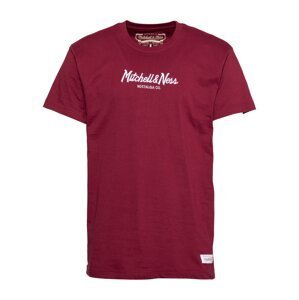 Mitchell & Ness Tričko 'PINSCRIPT'  burgundská červeň / bílá