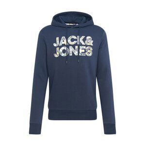 JACK & JONES Mikina 'FLEUR'  noční modrá / bílá / žlutá / černá