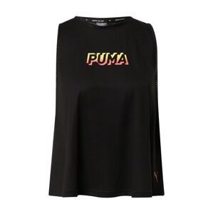 PUMA Sportovní top  černá / žlutá / oranžová