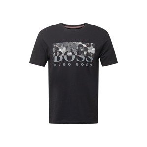 BOSS Casual Tričko  černá / šedá / bílá