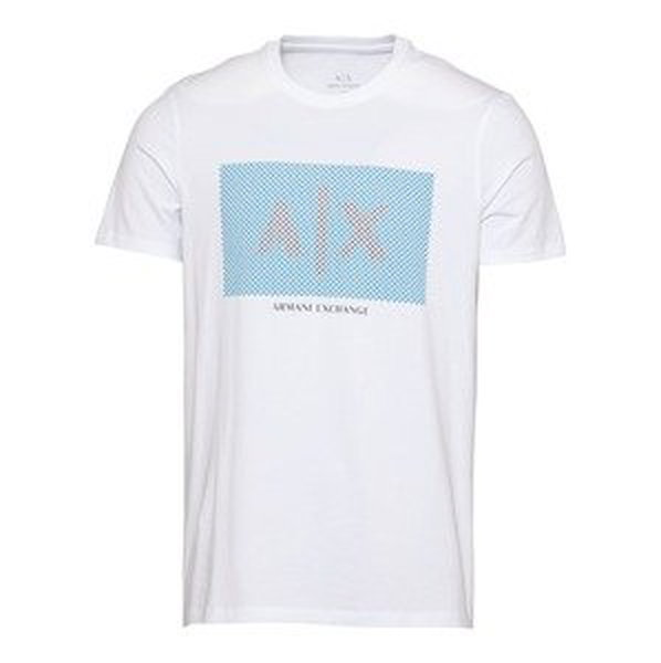 ARMANI EXCHANGE Tričko  bílá / nebeská modř / námořnická modř