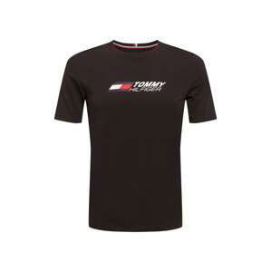 Tommy Sport Funkční tričko  černá / námořnická modř / bílá / červená