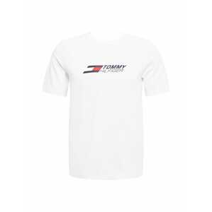 Tommy Sport Funkční tričko  offwhite / tmavě modrá / červená