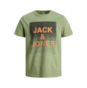 JACK & JONES Tričko 'York'  nefritová / oranžová