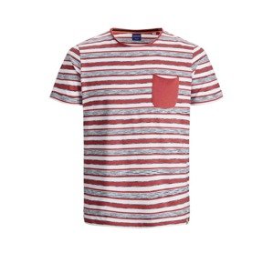 JACK & JONES Tričko 'Malibu'  červená / růže / aqua modrá / tmavě modrá