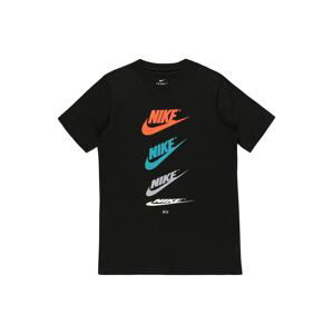 Nike Sportswear Tričko 'FUTURA REPEAT'  černá / korálová / tyrkysová / bílá / šedá