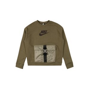 Nike Sportswear Mikina  tmavě hnědá / olivová / černá