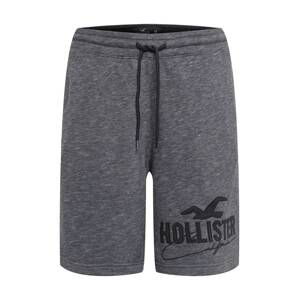 HOLLISTER Kalhoty  šedý melír / černá