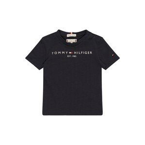 TOMMY HILFIGER Tričko  noční modrá / světle červená / bílá