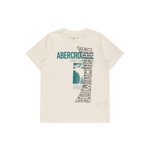 Abercrombie & Fitch Tričko  smaragdová / černá / bílá