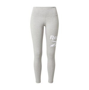Reebok Sport Sportovní kalhoty  šedý melír / bílá