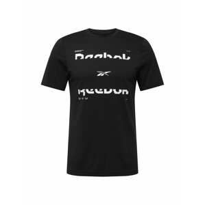 Reebok Sport Funkční tričko  černá / bílá