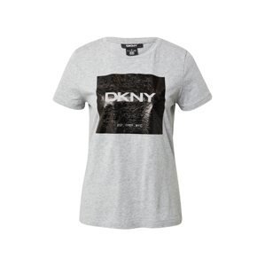 DKNY Tričko  šedý melír / černá