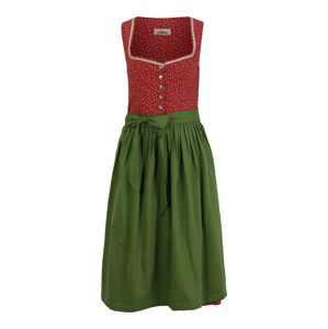 ALMSACH Dirndl  zelená / červená / bílá