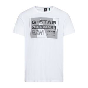 G-Star RAW Tričko  bílá / kouřově šedá / antracitová