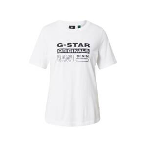 G-Star RAW Tričko  bílá / černá