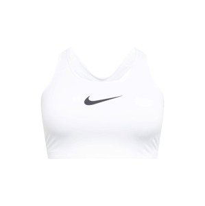 NIKE Sportovní podprsenka 'Swoosh'  černá / bílá