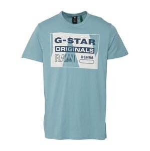 G-Star RAW Tričko  pastelová modrá / bílá / námořnická modř