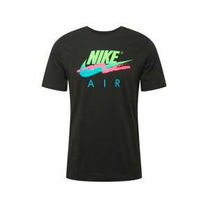 Nike Sportswear Tričko  černá / limetková / aqua modrá / pink