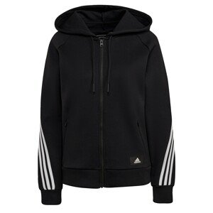 ADIDAS PERFORMANCE Sportovní mikina s kapucí  černá / bílá