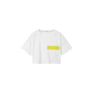 Calvin Klein Jeans Tričko  bílá / svítivě žlutá